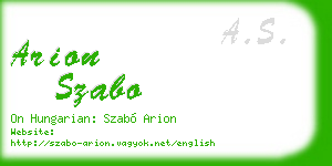 arion szabo business card